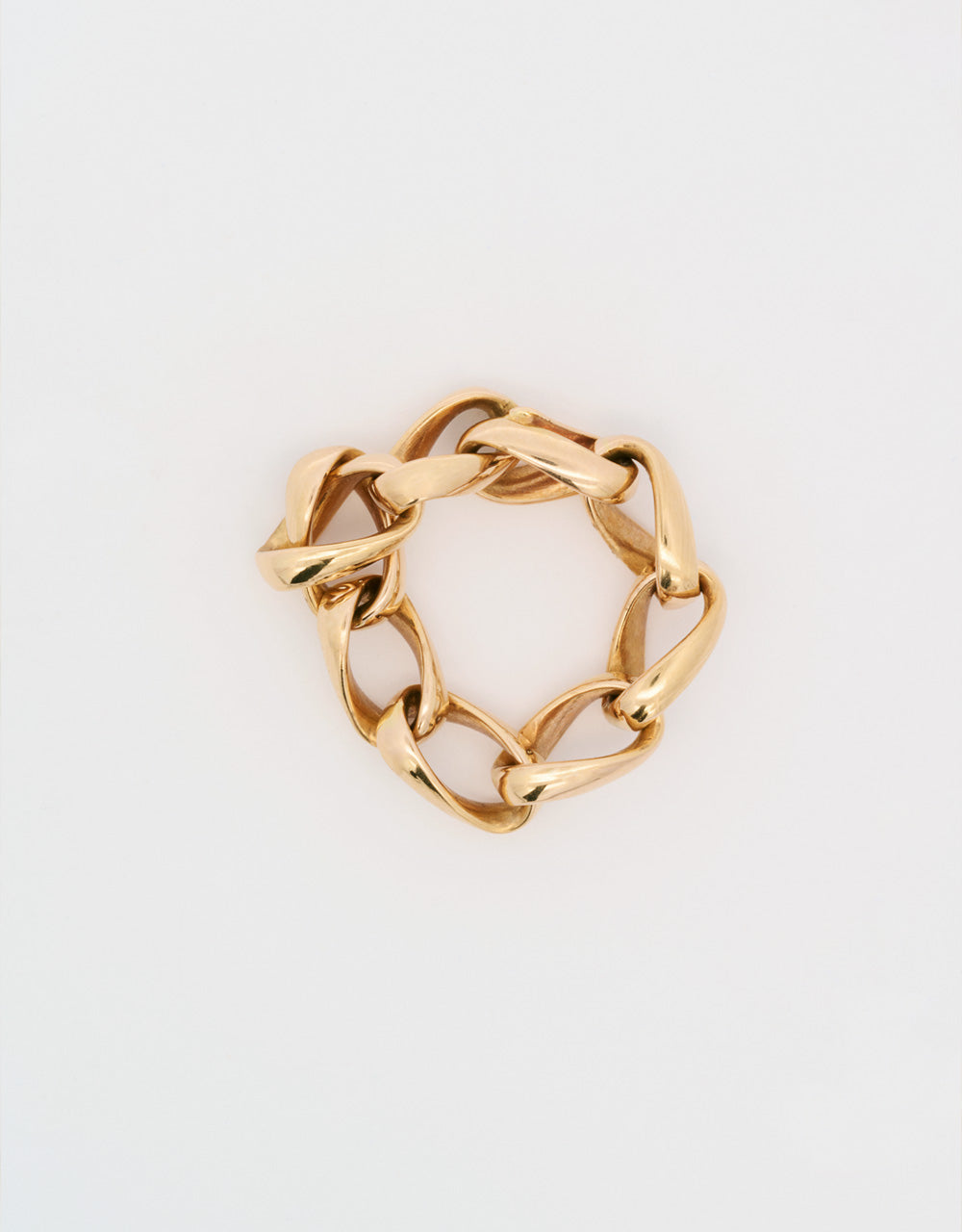 Anillo cadena oro rojo 18k