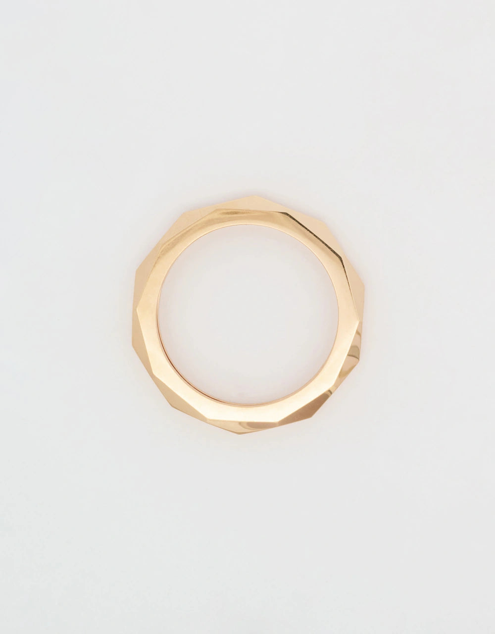 Argolla hexagonal en oro rojo18k