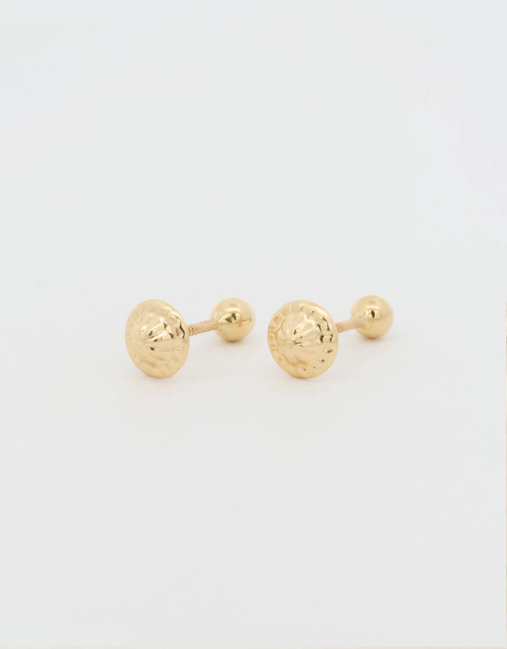 Topos esfericos en oro amarillo 18k