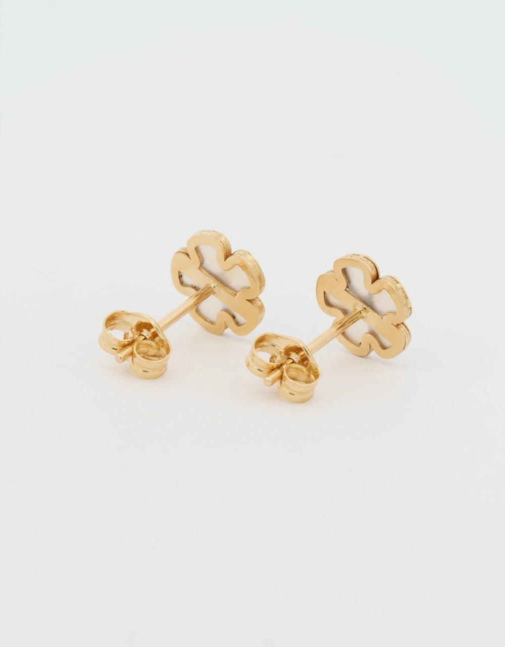 Topos flor nácar en oro amarillo 18k