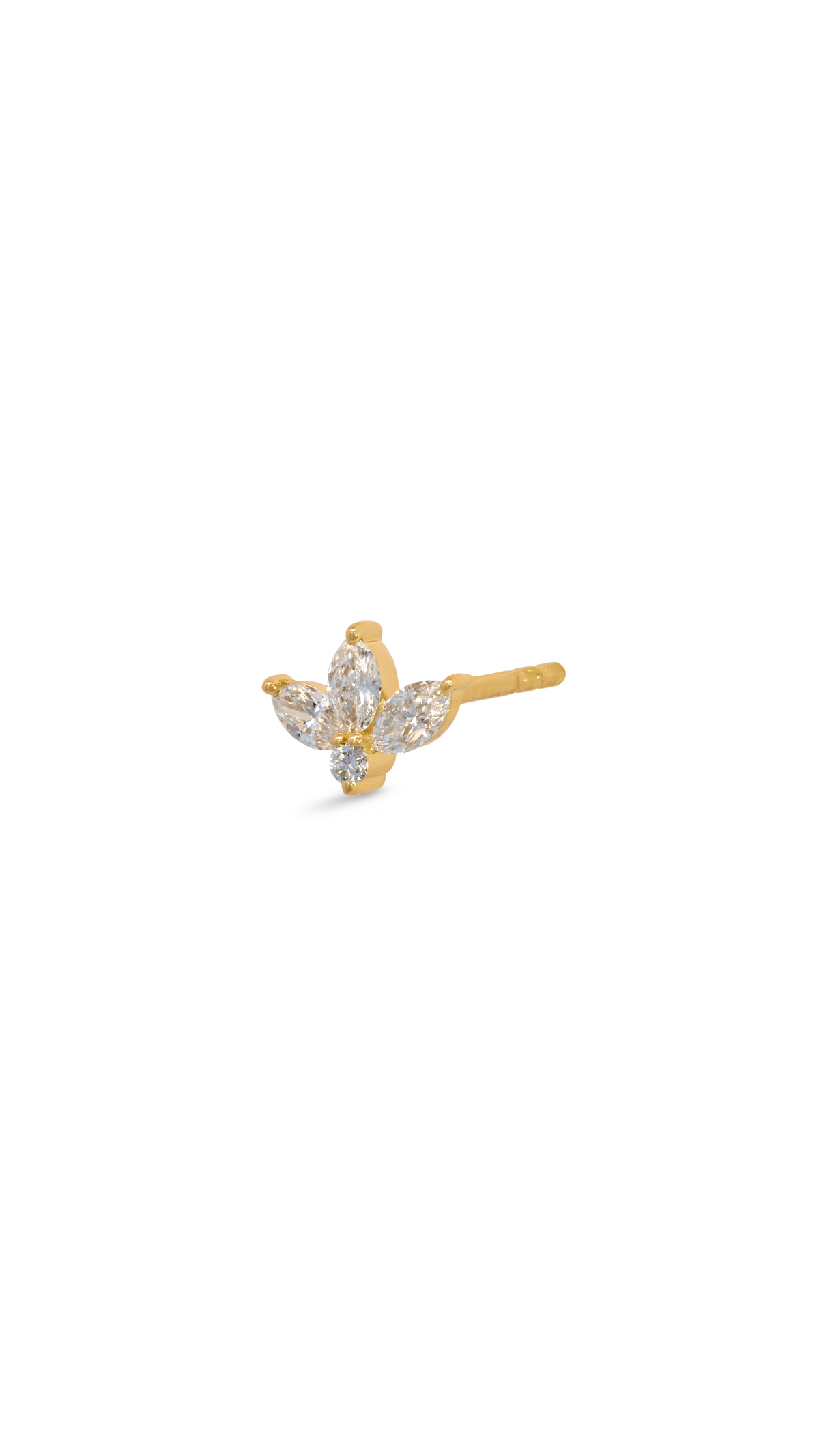 Topo 3 Diamantes Marquis en Oro Amarillo