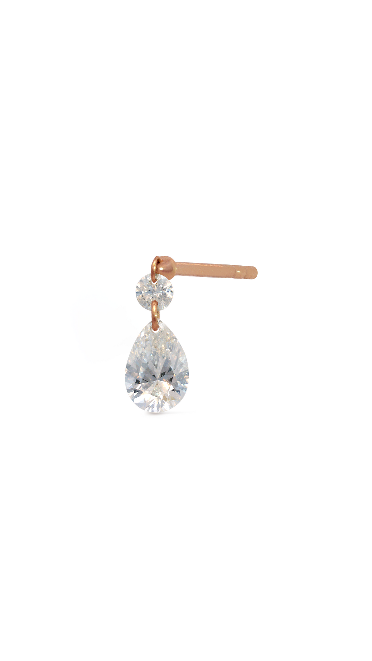 Topo 2 Diamantes Gota en Oro Rosa
