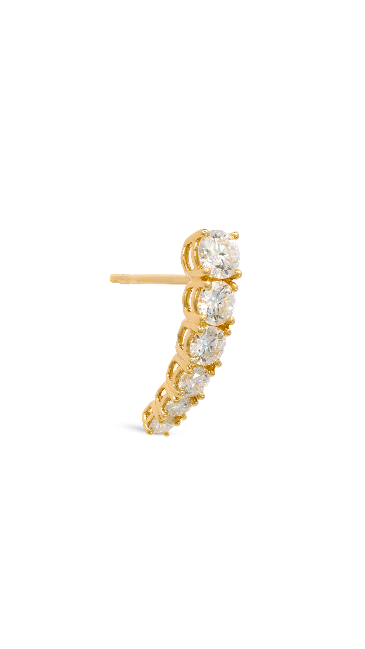Arete 5 Moissanitas en Oro Amarillo