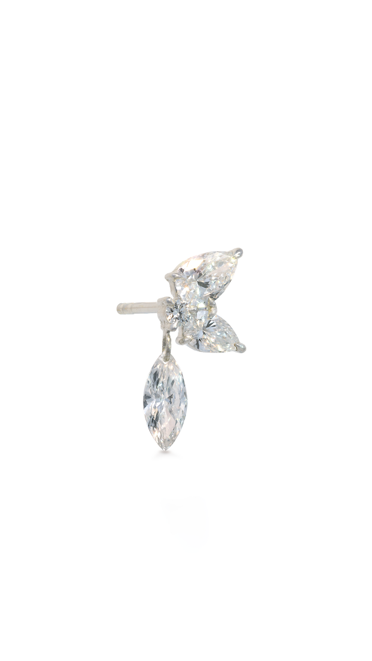 Topo Individual 3 Diamantes Marquise Oro Blanco – Izquierdo