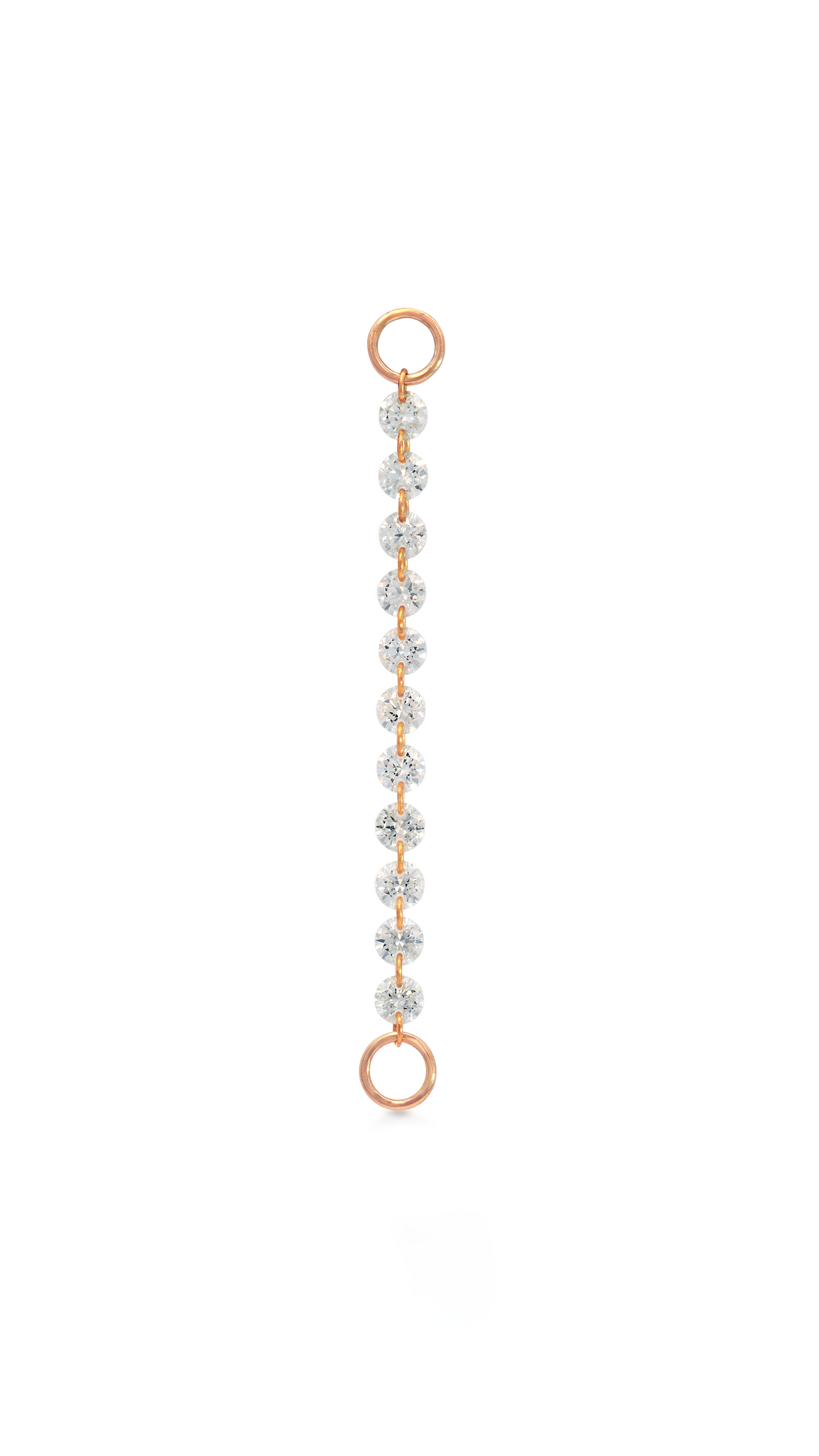 Charm 1 Hilera de Diamantes en Oro Rosa