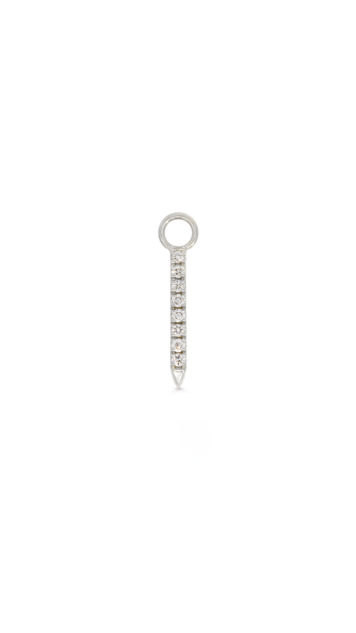 Charm Barra Punta 8 Diamantes en Oro Blanco