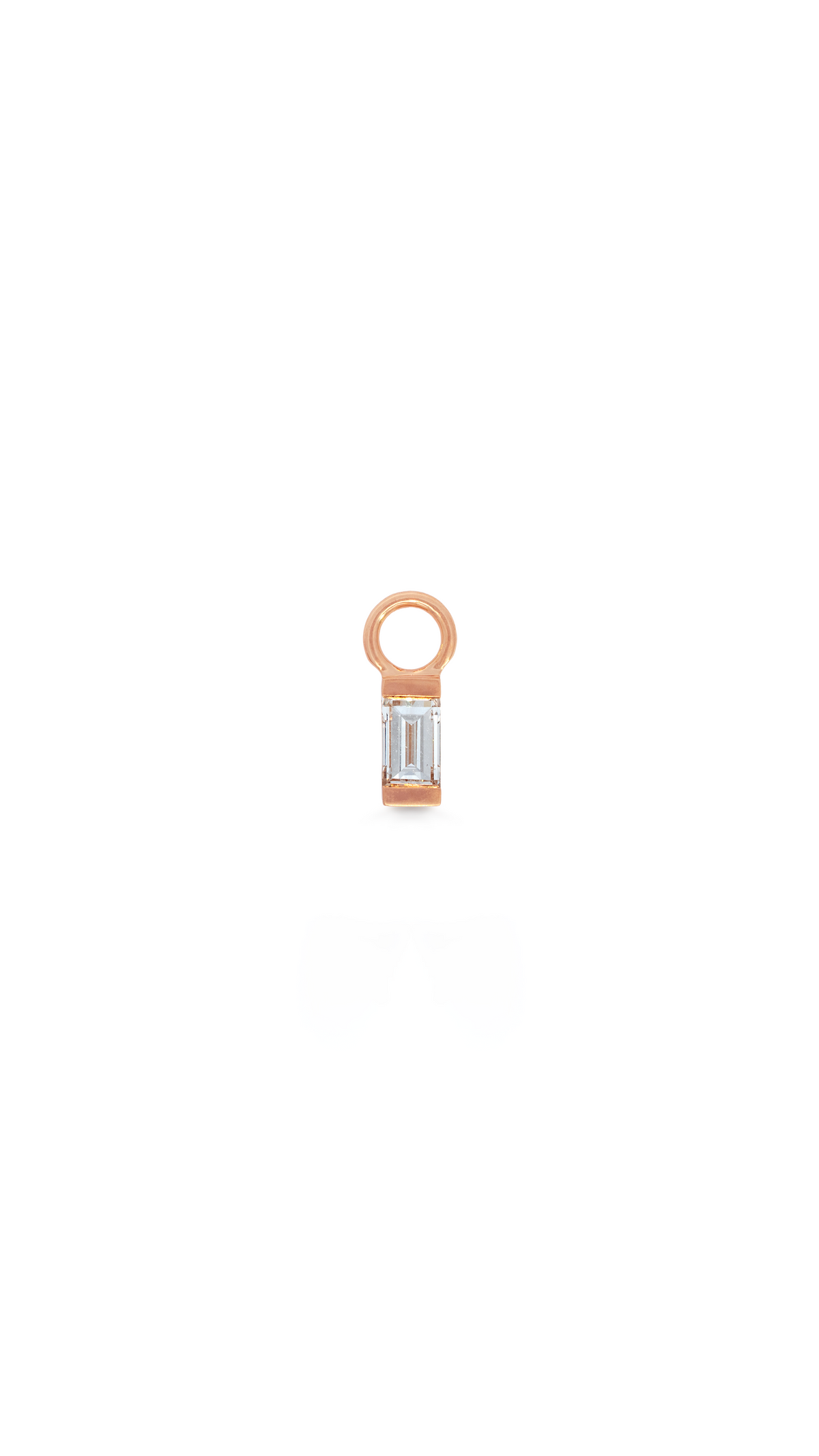 Charm Diamante Baguette Oro Rosa