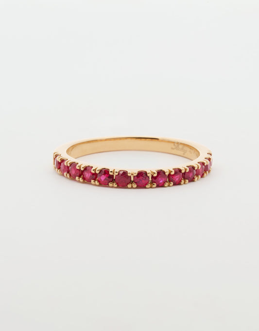 Anillo argolla rubi 0.5 quilates oro amarillo 18k