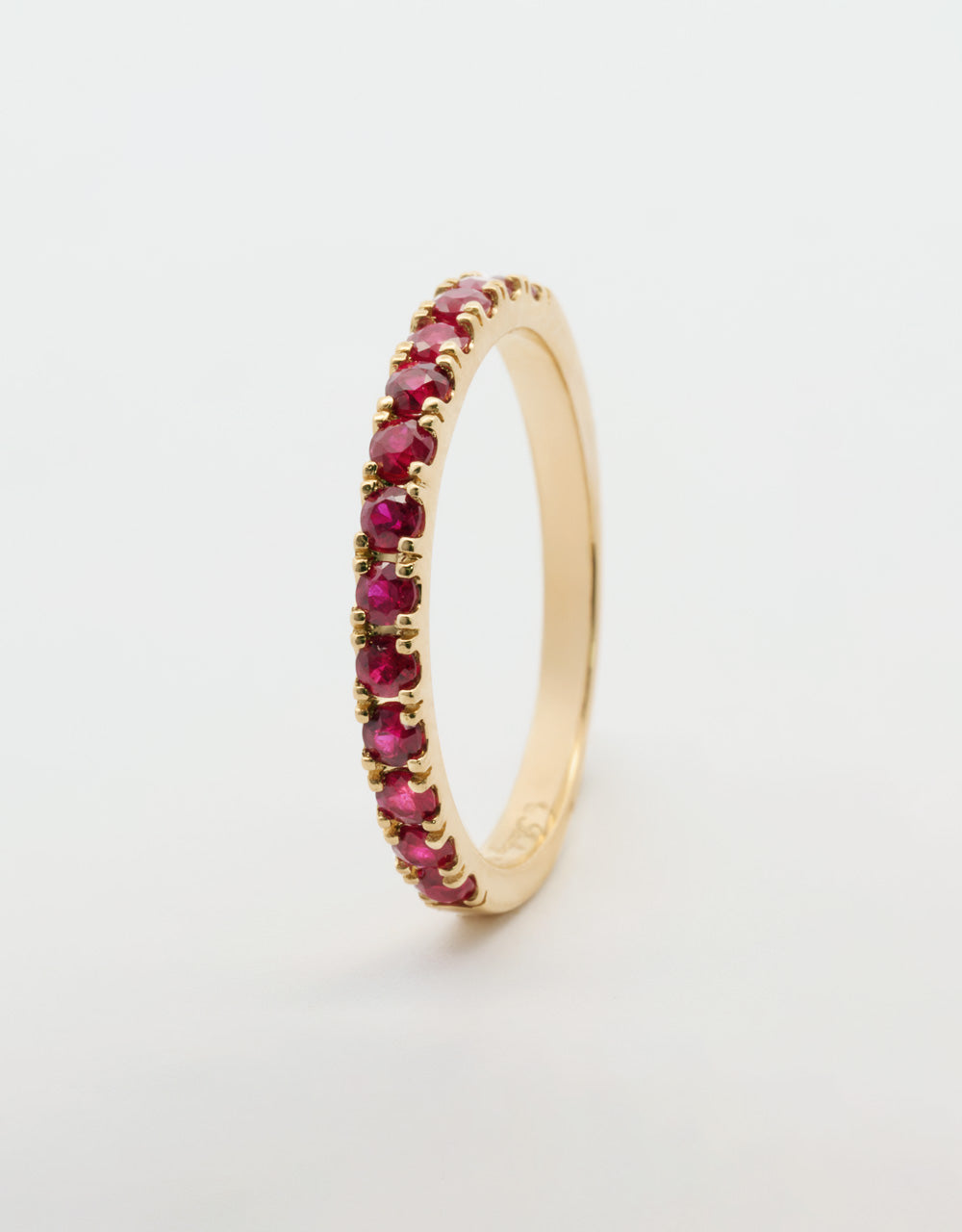 Anillo argolla rubi 0,5 quilates oro amarillo 18k