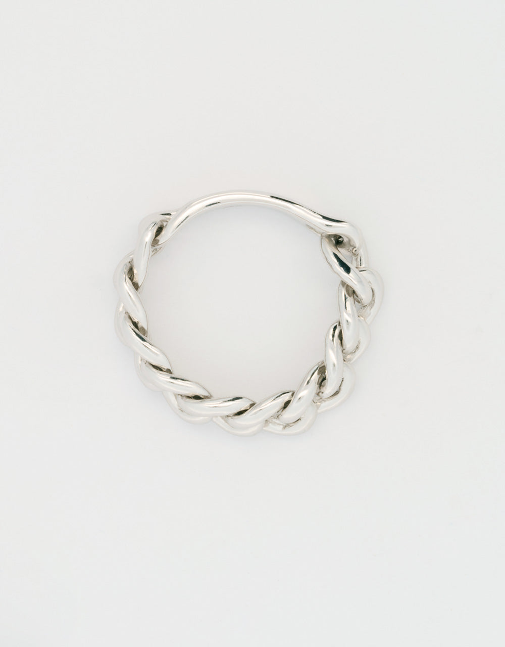 Anillo cadena en oro blanco 18k