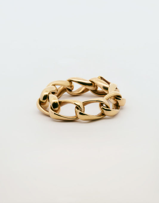 Anillo cadena oro rojo 18k