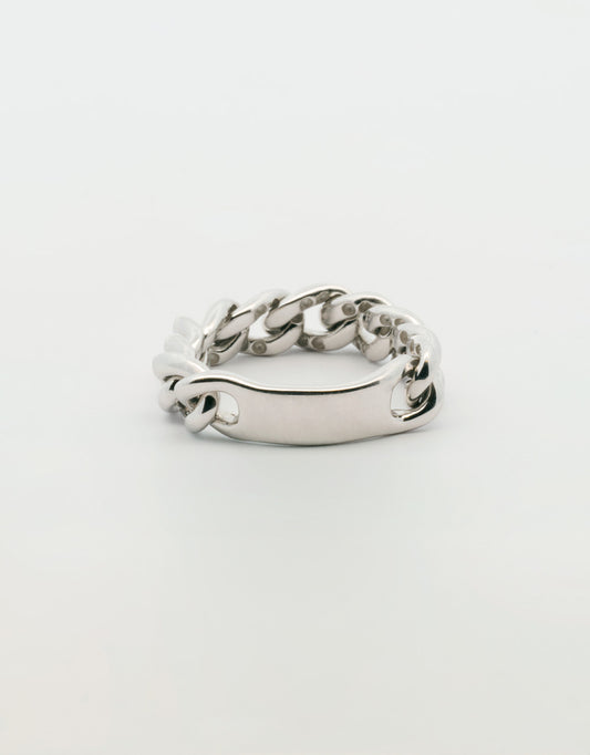 Anillo cadena en oro blanco 18k
