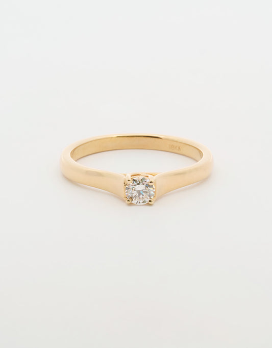 Anillo solitario de 0.2 quilates oro amarillo 18k