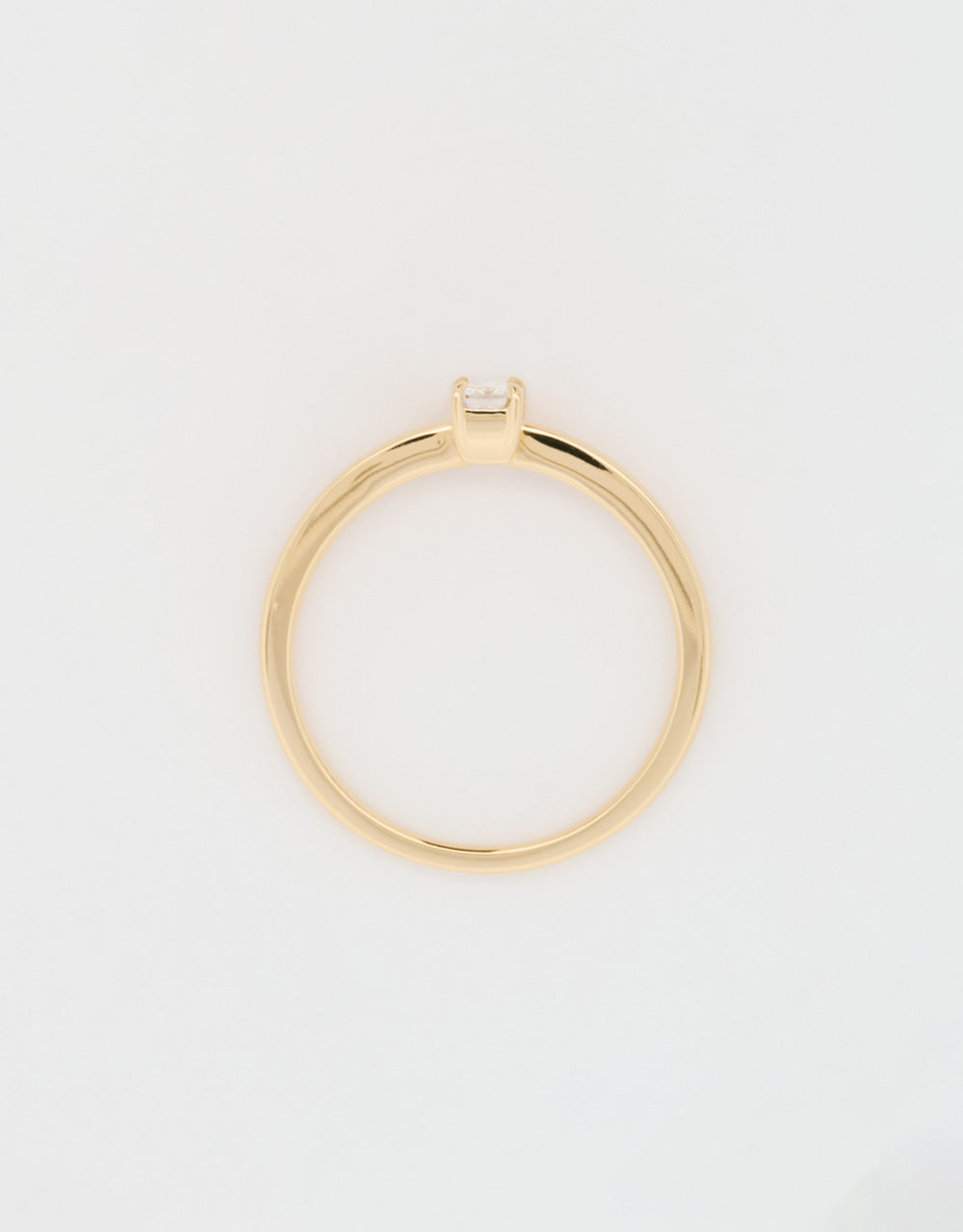 Anillo solitario diamante baguette 0,25 quilates oro amarillo 18k