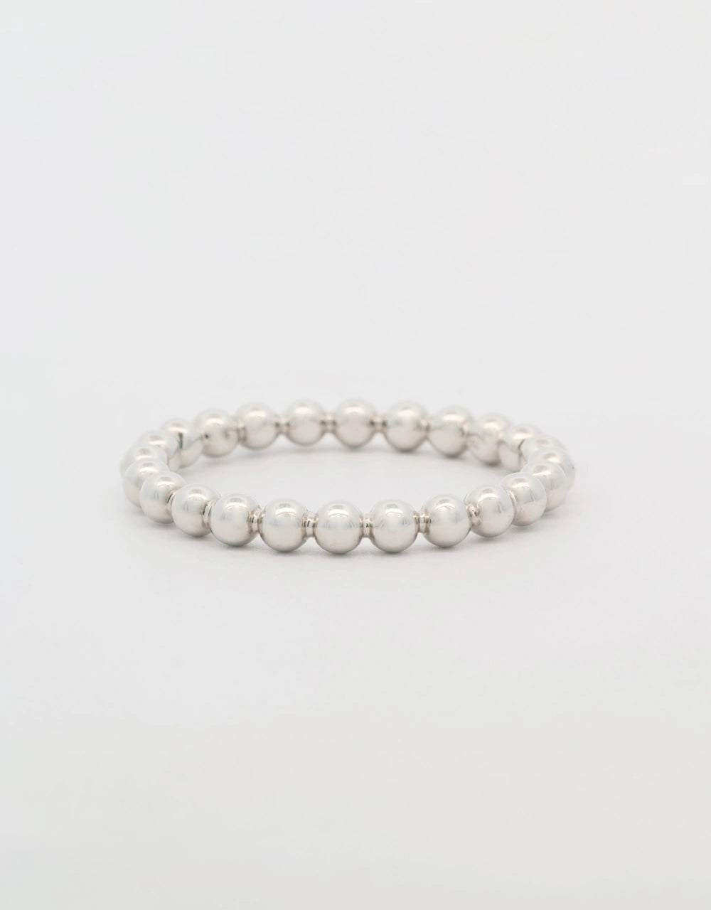 Argolla sin fin bolitas en oro blanco 18k
