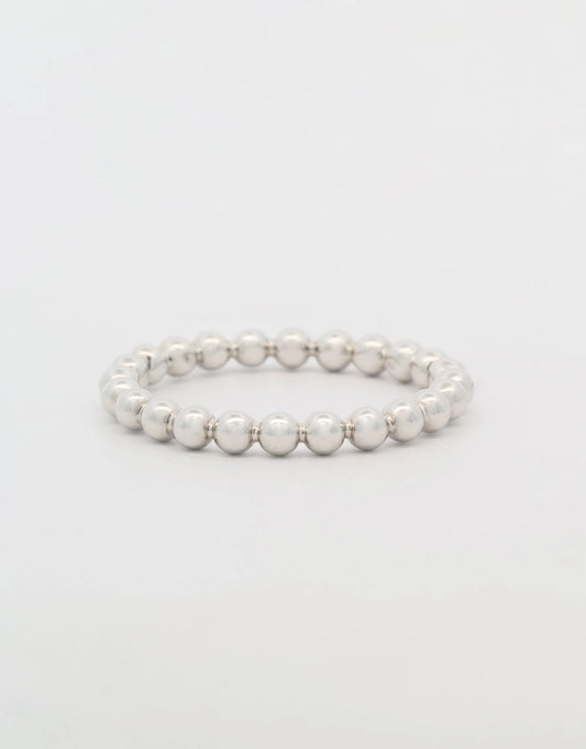 Argolla sin fin bolitas en oro blanco 18k