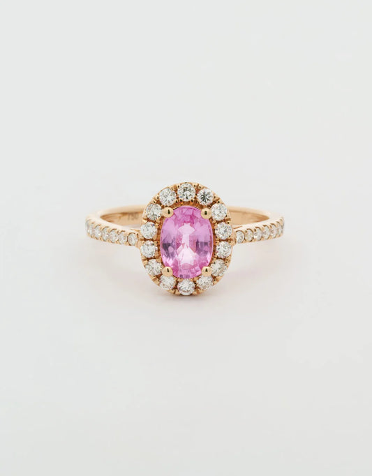 Anillo de zafiro de 0.99 quilates en oro rojo 18k