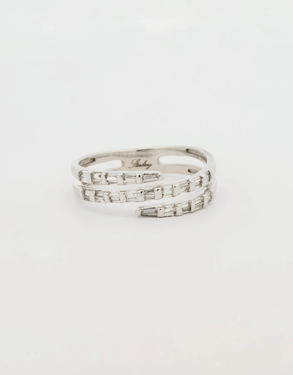 Anillo espiral abierto diamante 0.35 quilates en oro blanco 18k