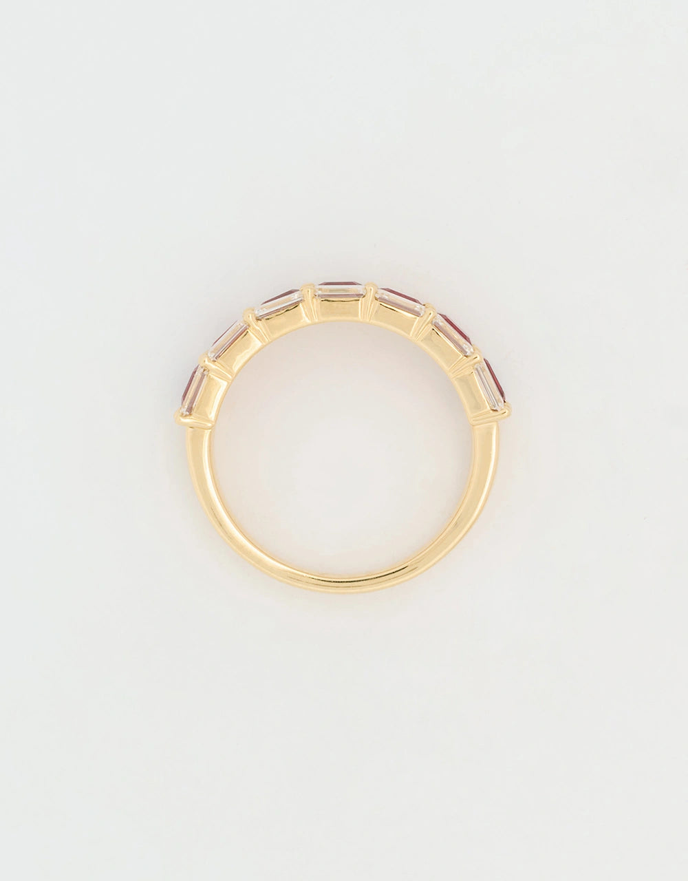 Argolla de diamantes y rubíes oro amarillo 18k