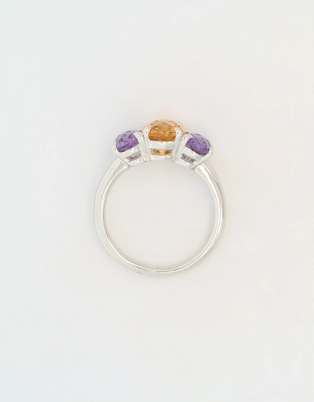 Anillo de amatista y citrino en plata 925