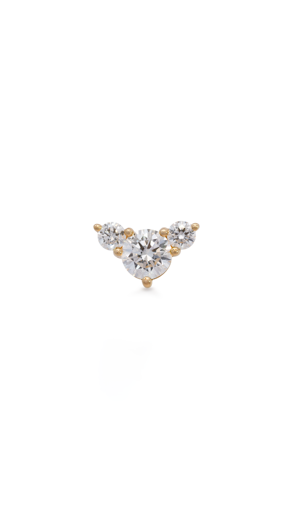 Topo 3 diamantes en oro amarillo