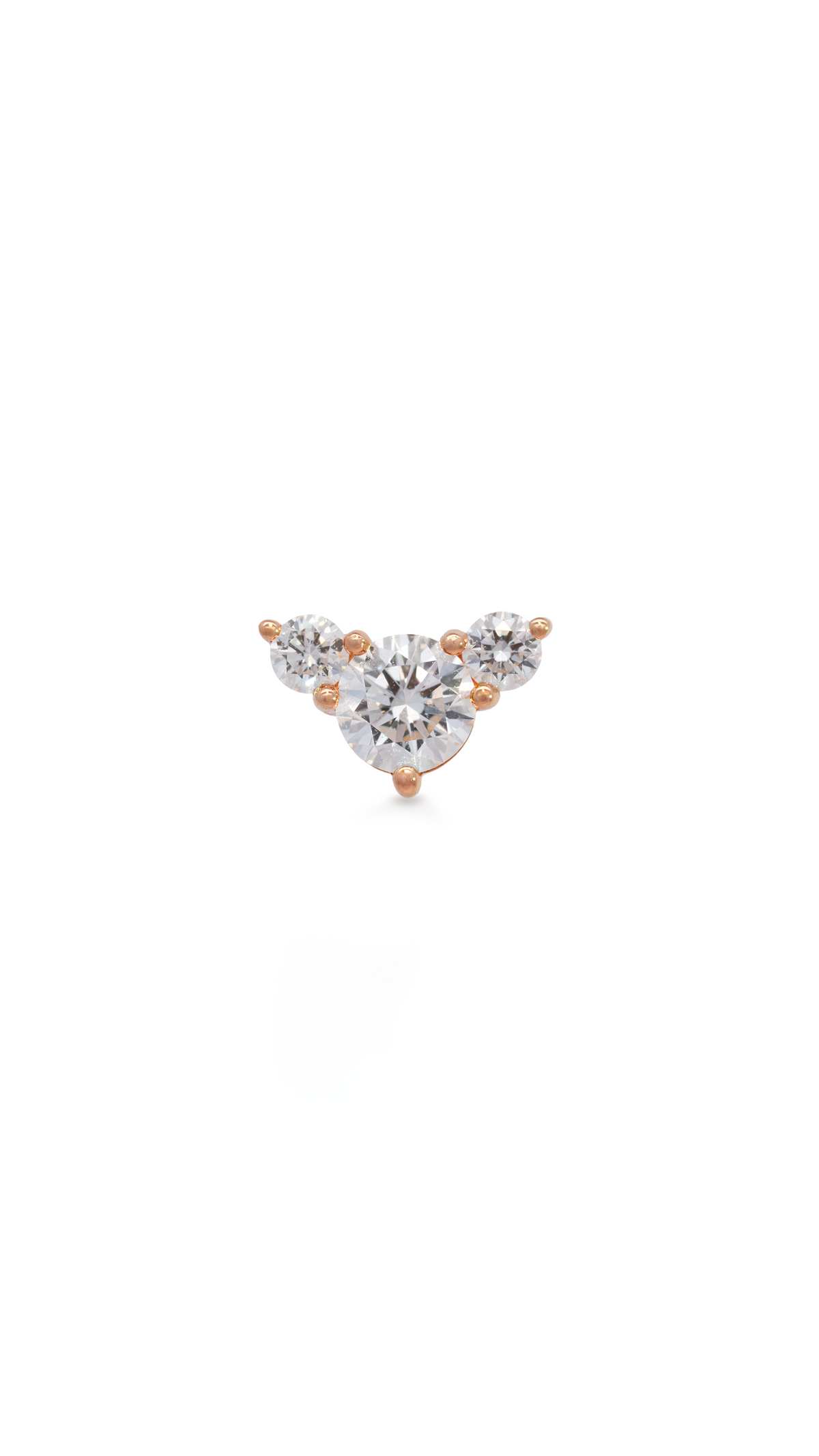 Topo 3 diamantes en oro rosa