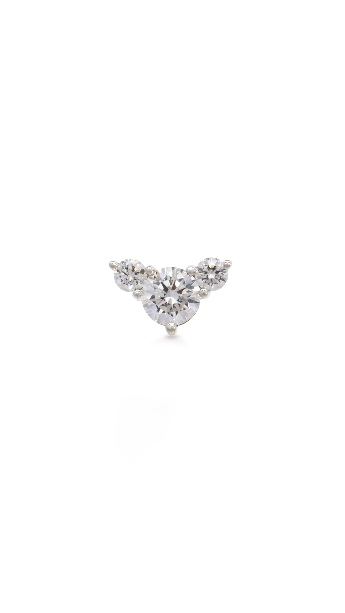 Topo 3 diamantes en oro blanco