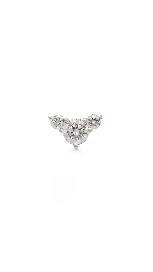 Topo 3 diamantes en oro blanco