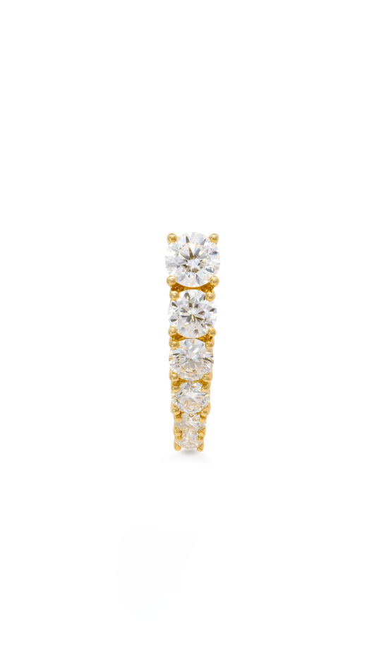 Arete 5 Moissanitas en Oro Amarillo