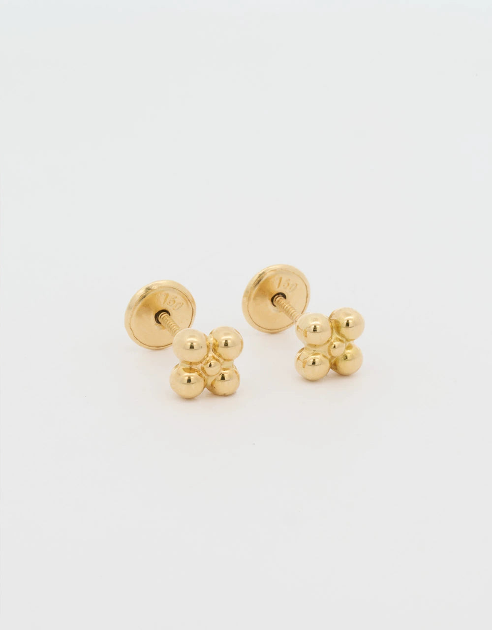 Topos trebol cuatro hojas en oro amarillo de 18k