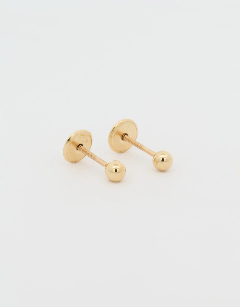 Topos esfericos en oro amarillo 18k