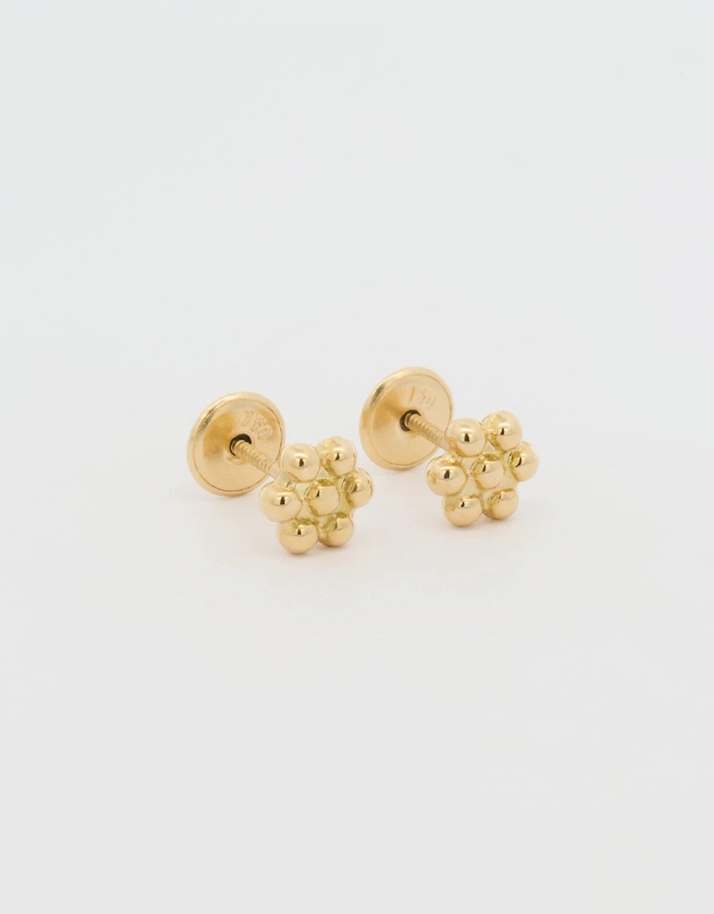 Topos de flor en oro amarillo de 18k