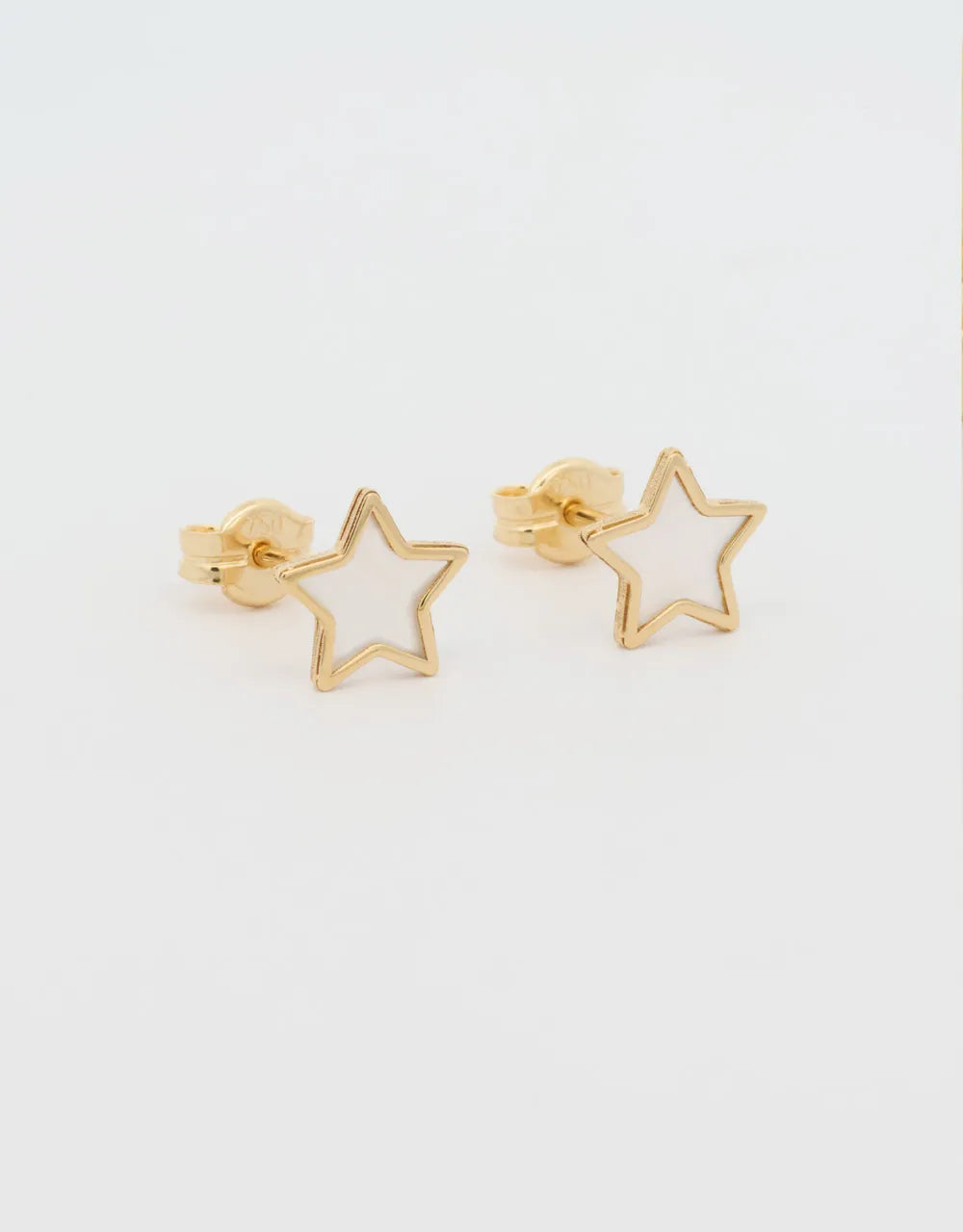 Topos estrella de nácar en oro amarillo 18k