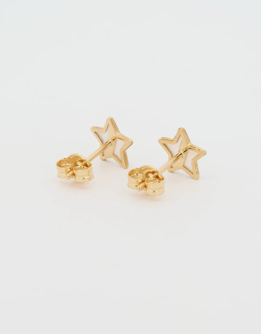 Topos estrella de nácar en oro amarillo 18k