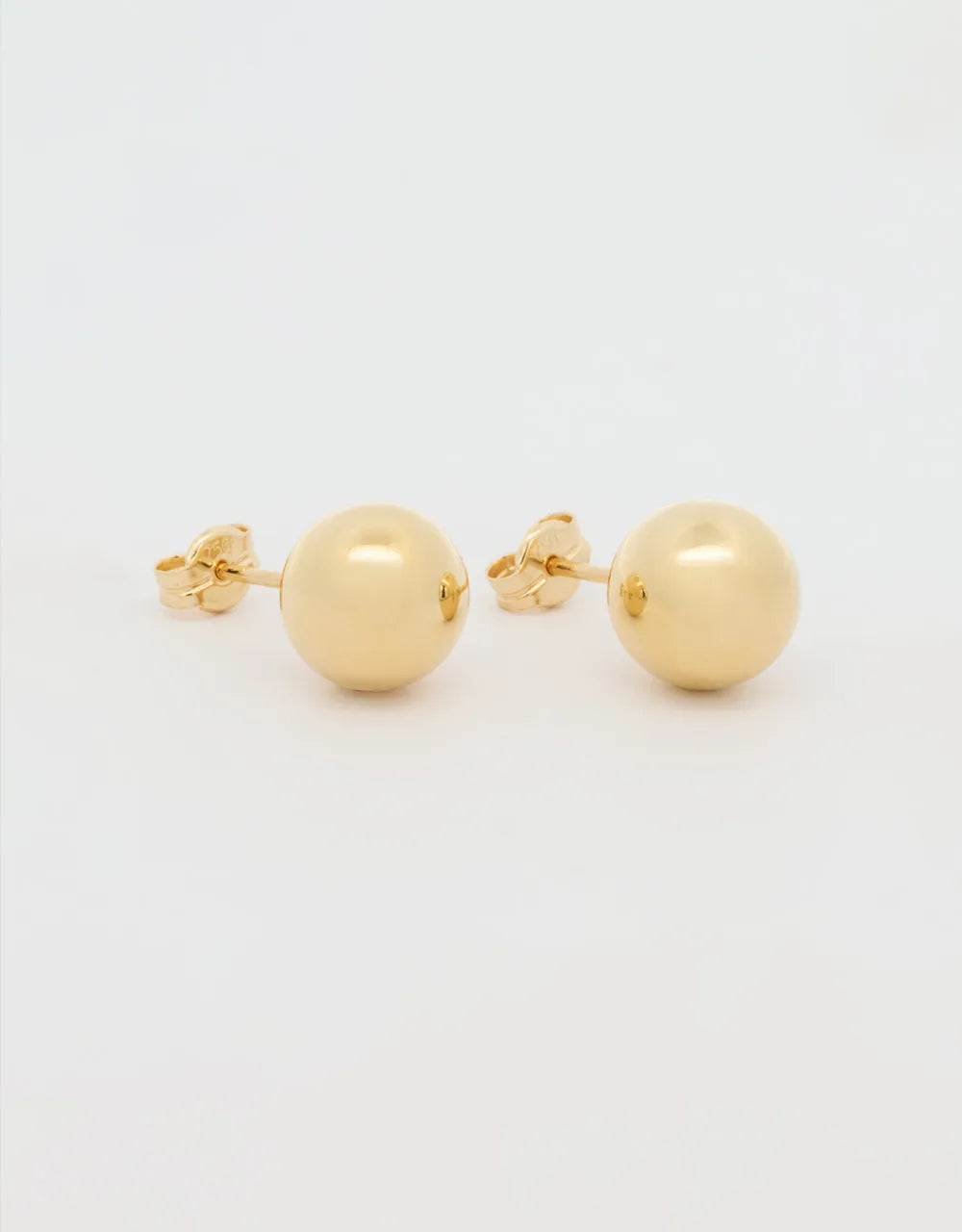 Topos esfericos en oro amarillo 18k 8mm