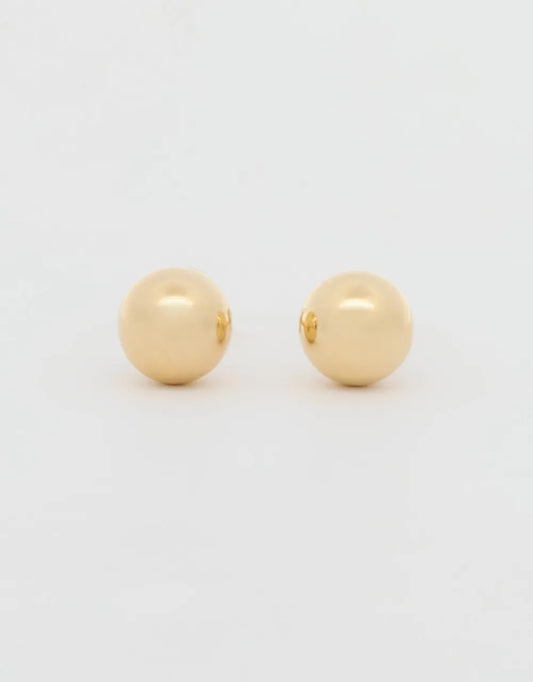 Topos esfericos en oro amarillo 18k 8mm