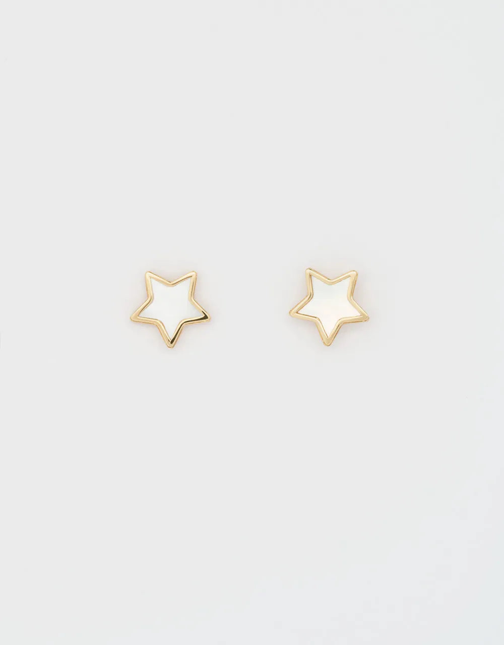 Topos estrella de nácar en oro amarillo 18k