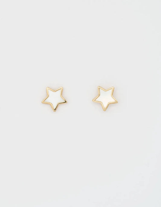 Topos estrella de nácar en oro amarillo 18k