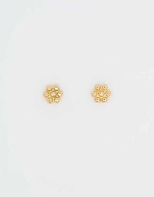 Topos de flor en oro amarillo de 18k