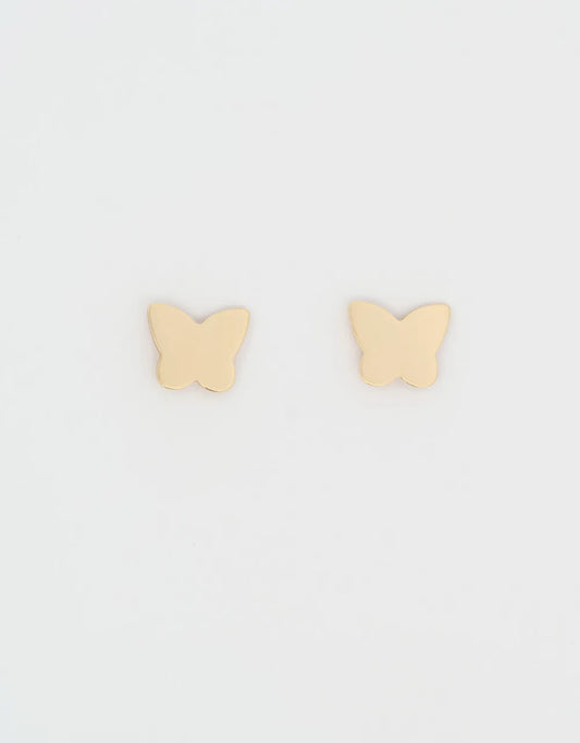 Topos mariposa en oro amarillo de 18k