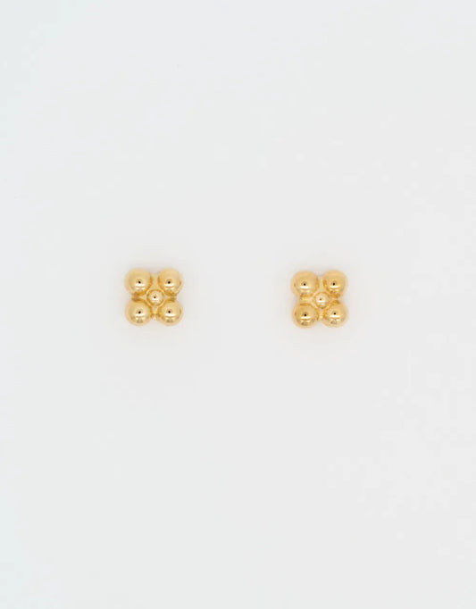 Topos trebol cuatro hojas en oro amarillo de 18k