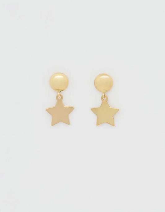 Aretes estrella en oro amarillo 18k 13.5 mm
