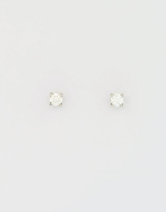 Topos de diamantes 0.20 quilates en oro blanco 18k