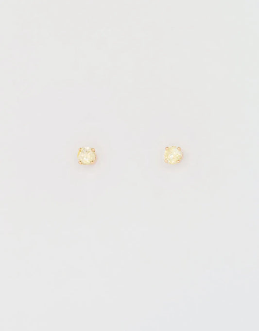 Topos de diamante amarillo 0.19 quilates en oro rojo 18k