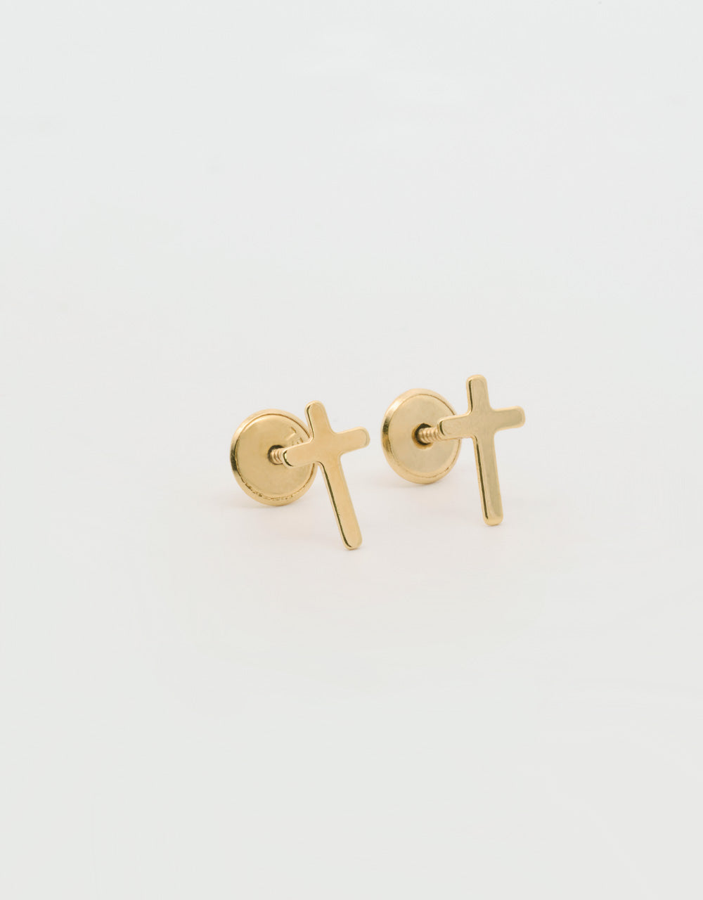 Topos mini cruz plana en oro amarillo de 18k