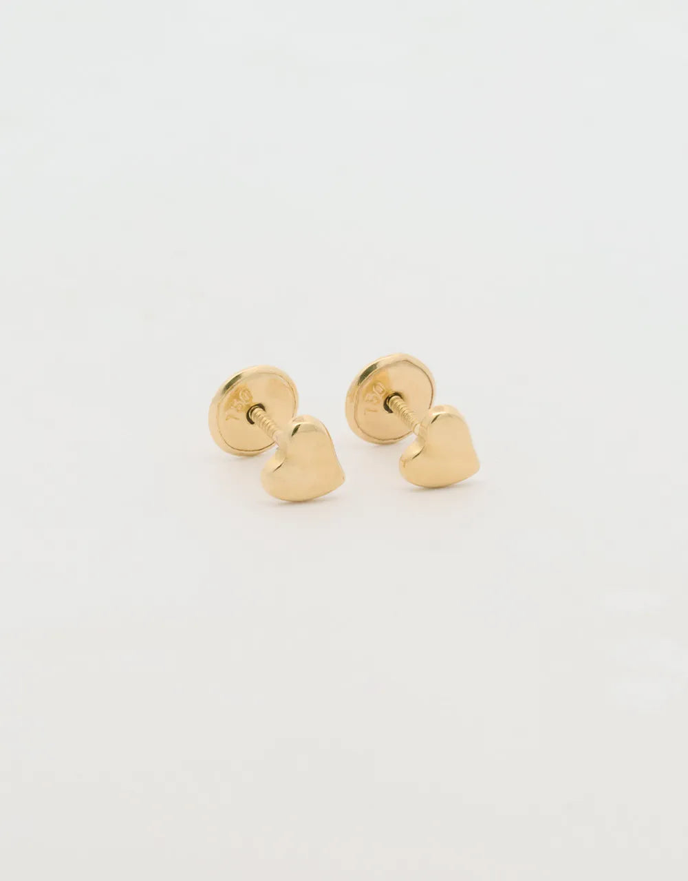 Topos mini corazón en oro amarillo de 18k