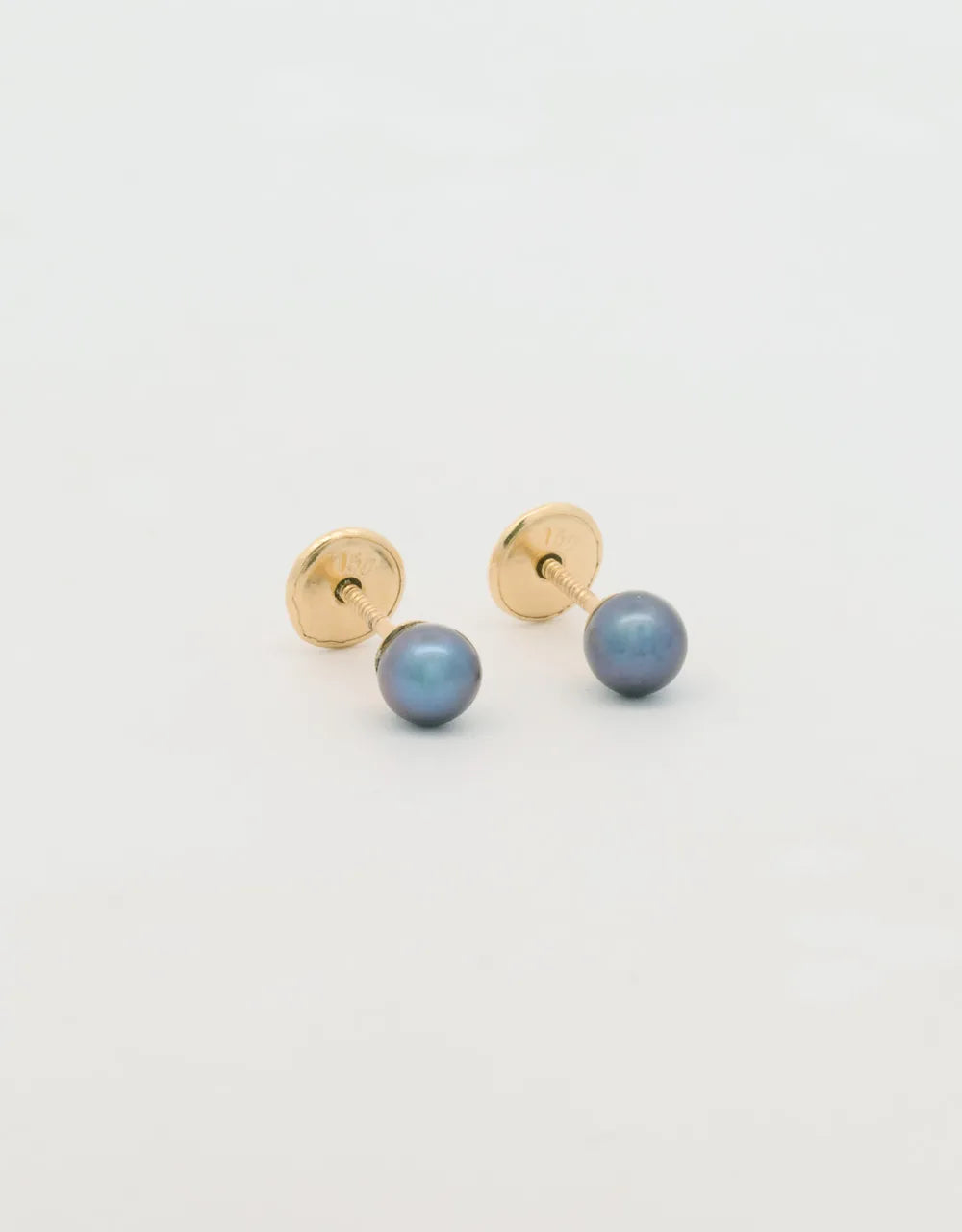 Topos perla negra en oro amarillo de 18k