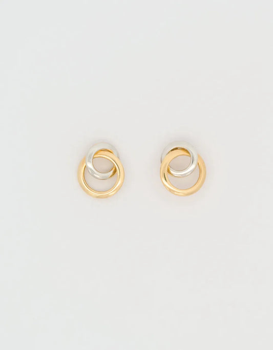 Topos aros de dos oros de 18k