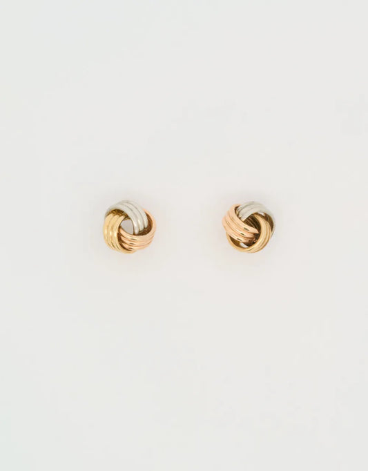 Topos mini nudo en tres oros de 18k