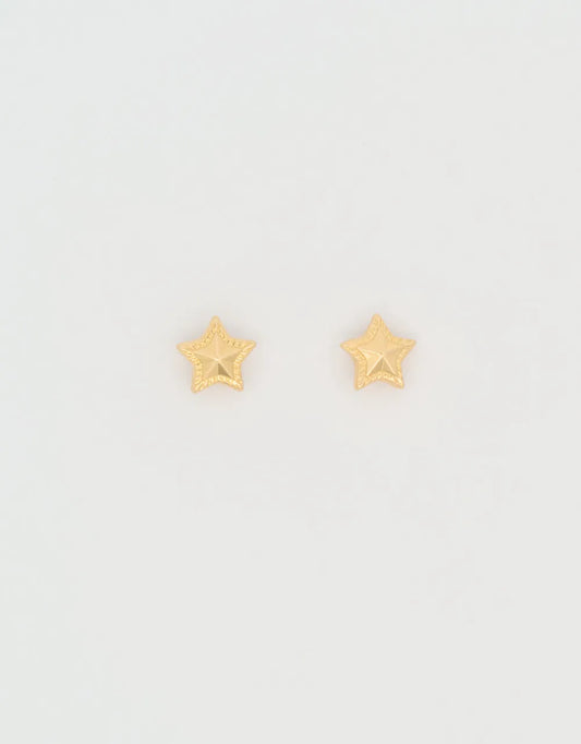 Topos estrella en oro amarillo de 18k